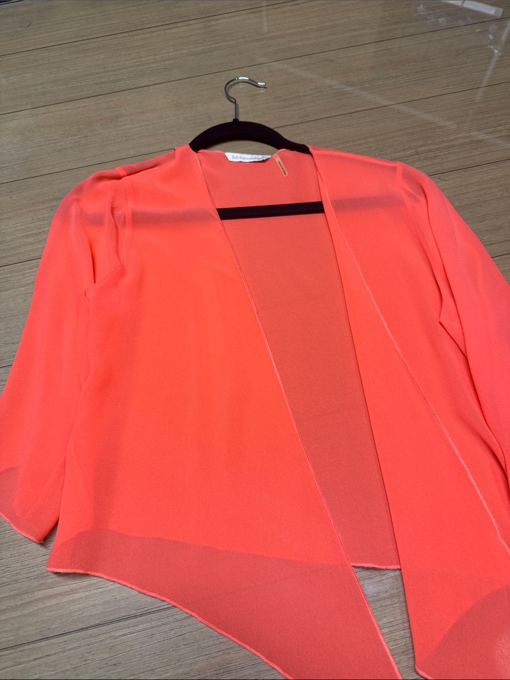 Soft Surroundings Coral Open-Front Blazer